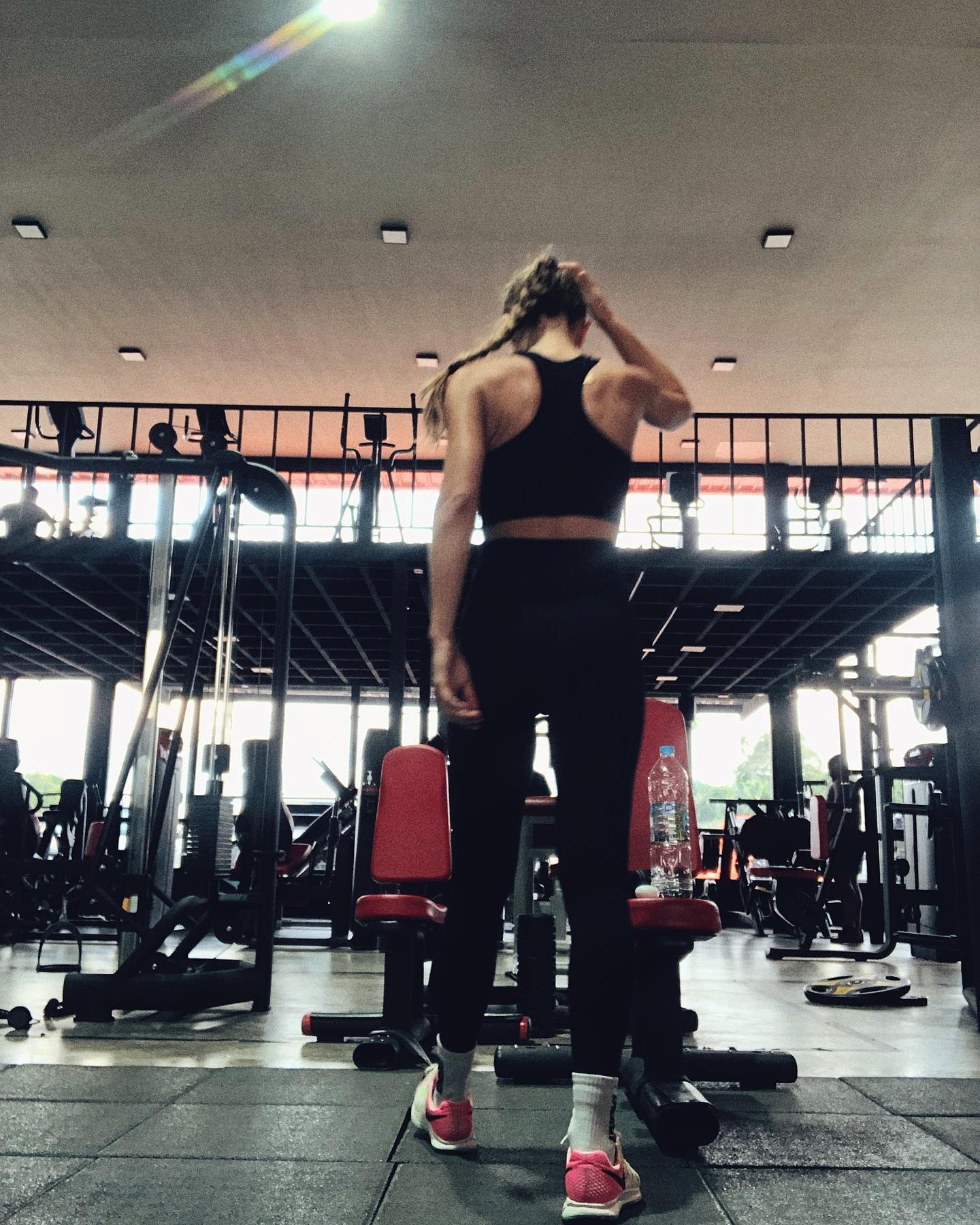 Inna training inside a strength gym