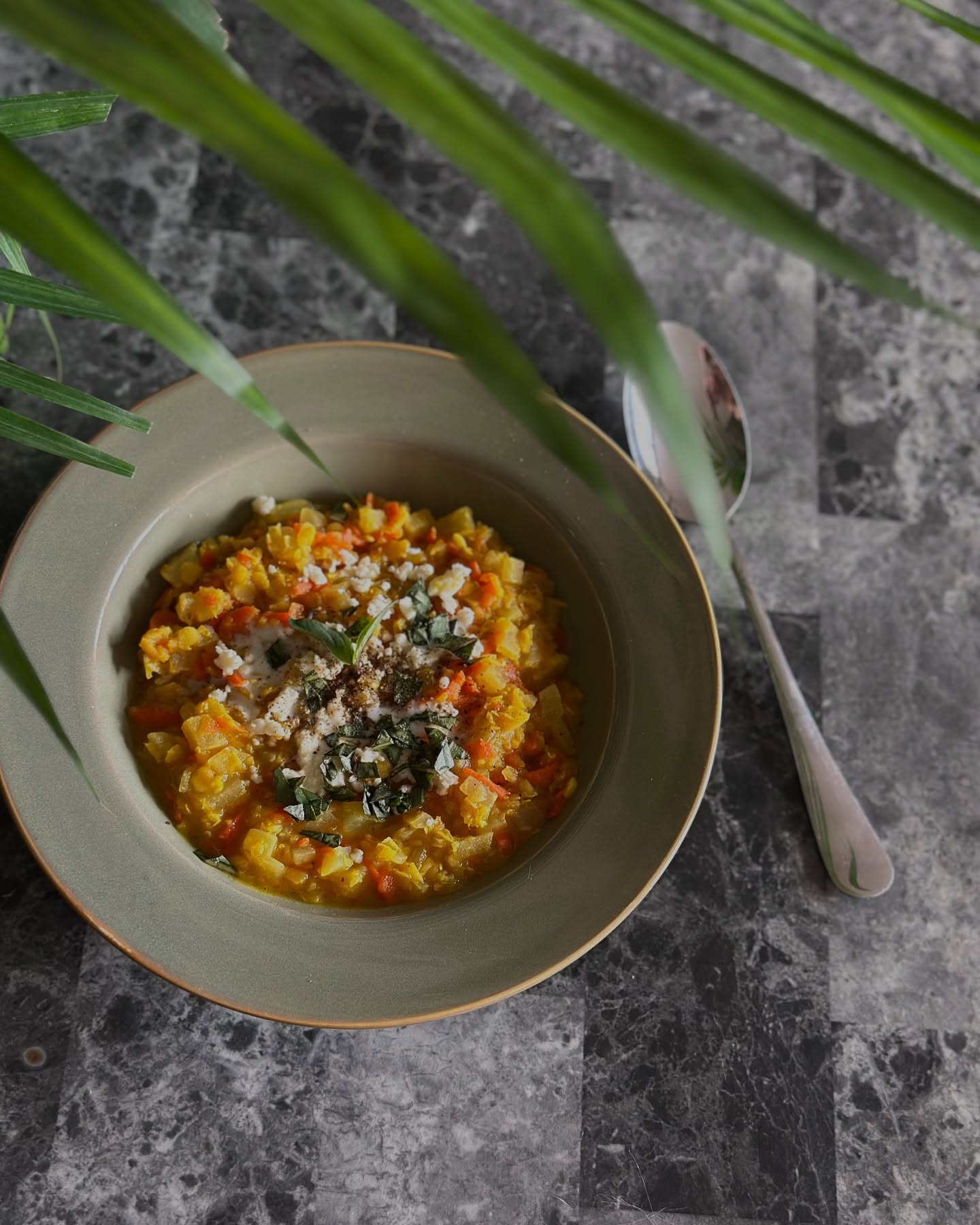 Warm grain and vegetable bowl
